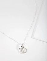 Silver Diamond Simulant Circle Necklace