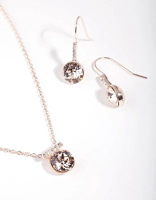 Rose Gold Diamond Simulant  Jewellery Set