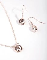 Rose Gold Diamond Simulant Jewellery Set