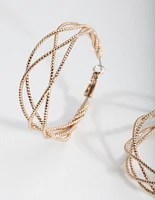 Gold Crossover Multi Hoop Earrings