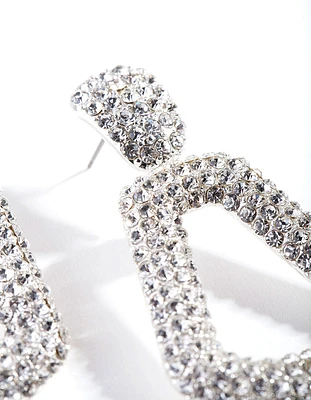 Diamante Mini Doorknocker Earrings