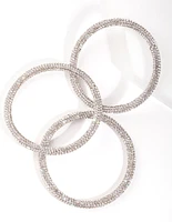 Silver Statement Diamante Bracelet Pack