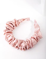 Pink Satin Scrunch Headband