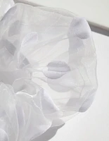 White Polka Dot Organza Scrunchie