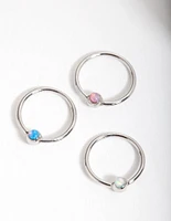 Surgical Steel Synthetic Opal Upper Hoop Pack