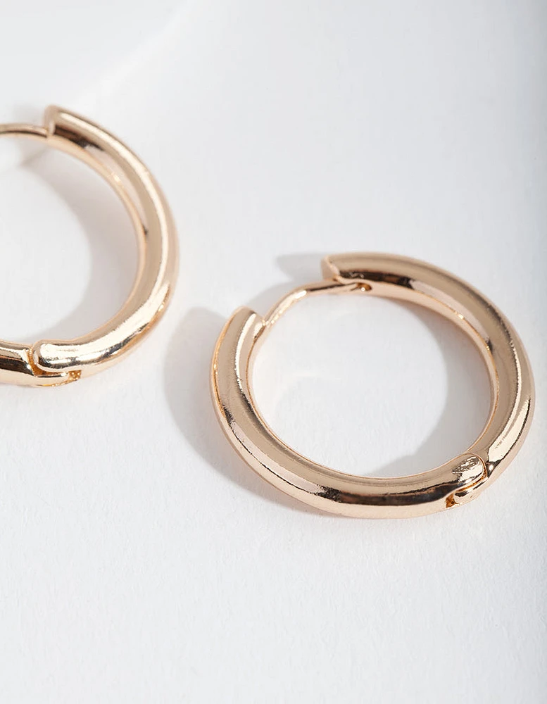 Gold Polished Hoop Earrings