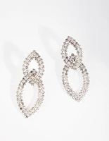 Silver Pave Teardrop Earrings