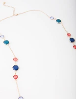 Gold Multi Stone Necklace