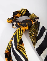 Mixed Animal Print Scarf Scrunchie