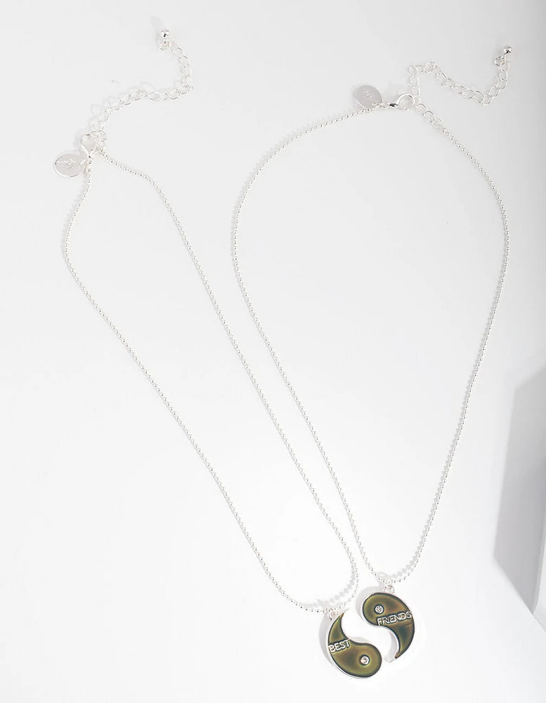 Kids Silver BFF Yin & Yang Mood Necklace Pack