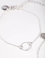 Silver Open Circle Diamante Bracelet Pack