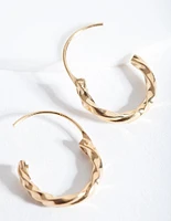 Gold Plated Sterling Silver Chunky Twist Hoop Earrings