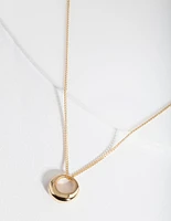 Gold Plated Sterling Silver Organic Open Circle Necklace