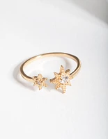 Gold Plated Sterling Silver Open Starburst Ring