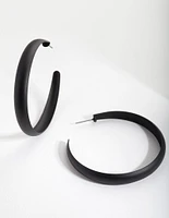 Black Coated Metal Hoop Earrings