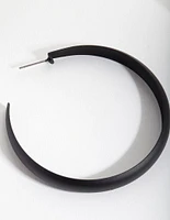 Black Coated Metal Hoop Earrings