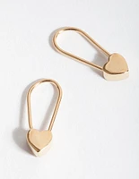 Gold Plated Sterling Silver Heart Locket Earring