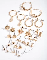 Gold Tropical Earring 16-Pack