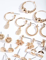 Gold Tropical Earring 16-Pack