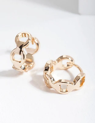 Gold Chain Huggie Earrings