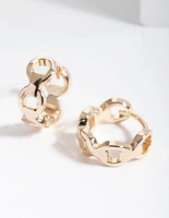 Gold Chain Huggie Earrings