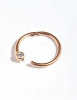 Rose Gold Surgical Steel Diamante Hinged Ring