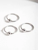 Surgical Steel Circle Bead Hoop Earring Pack