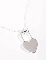 Sterling Silver Love Heart Lock Necklace