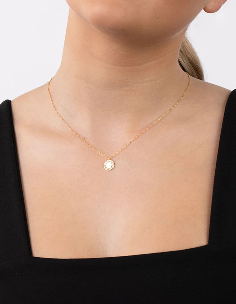 Gold Plated Sterling Silver Geometric Pattern Necklace