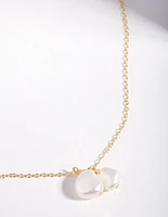 Gold Plated Sterling Silver Double Freshwater Pearl Necklace