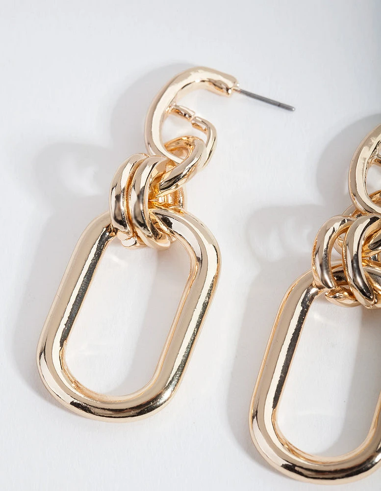 Gold Chunky Chain Link Earrings