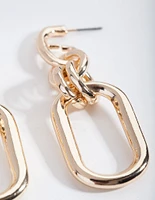Gold Chunky Chain Link Earrings
