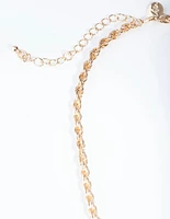 Gold Thick Woven Chain Necklace