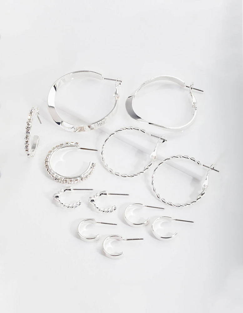 Silver Multi Choice Hoop Earring 6-Pack