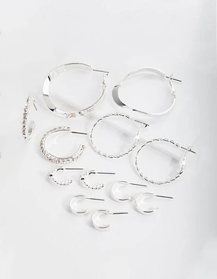 Silver Multi Choice Hoop Earring 6-Pack