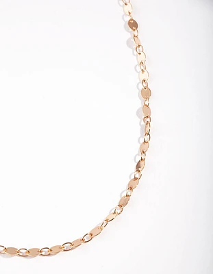 Gold Flat Disc Chain Necklace