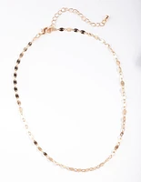 Gold Flat Disc Chain Necklace