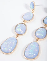 Gold Foil Stone Drop Earrings