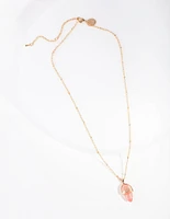 Gold Small Shard Topaz Stone Necklace