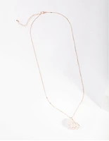 Rose Gold Wire Wrapped Rose Quartz Necklace