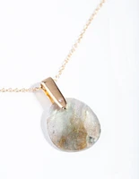 Gold Plated Sterling Silver Faceted Labradorite Pendant Necklace