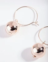 Rose Gold Solid Ball Hoop Earrings