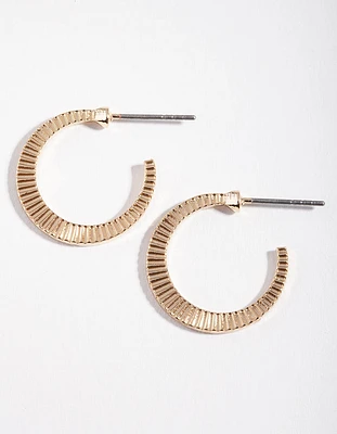 Gold Lined Open Hoop Earrings