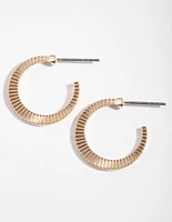 Gold Lined Open Hoop Earrings
