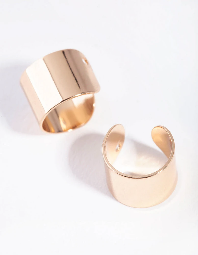 Gold Thick Cuff Earring Pack