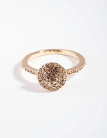 Gold Diamante Round Ring