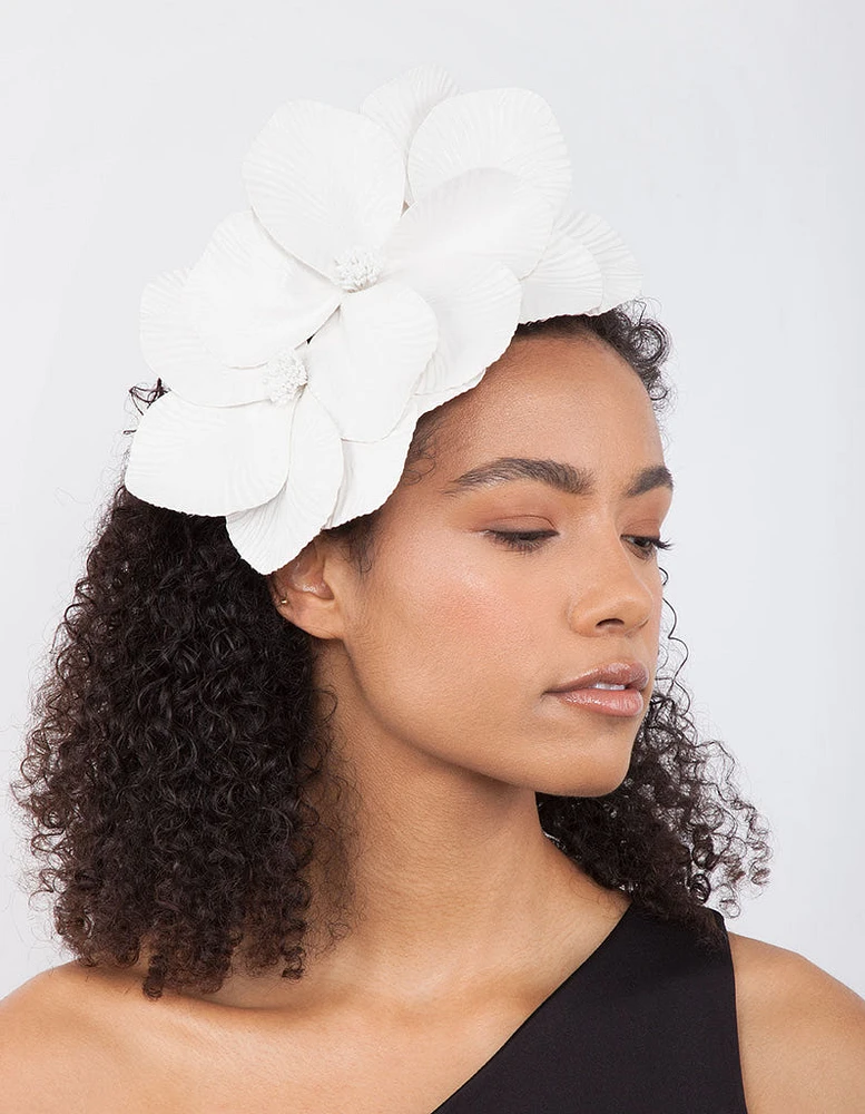 White Large Petal Headband