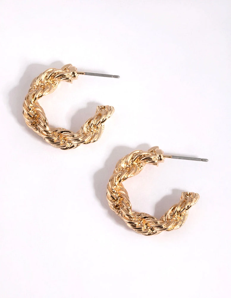 Gold Thick Wrapped Earrings