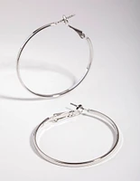 Silver Large Hoop Earrings