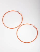 Matte Open Motor Medium Fine Hoop Earrings